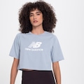 Camiseta New Balance Cropped Essentials - Feminina CINZA CLARO