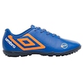 Chuteira Society Umbro Orbit - Adulto AZUL ESC/LARANJA