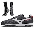 Chuteira Society Mizuno Morelia Classic - Adulto + Meia Antiderrapante PRETO
