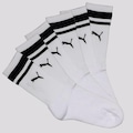 Kit Meia Cano Longo Puma Heritage - 6 Pares - Feminina BRANCO