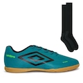 Chuteira Futsal Umbro Glaze + Meião - Adulto AZUL CLARO