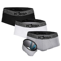 Kit 3 Cuecas Zorba Slip Comsuporte Anatômico - Adulto PRETO