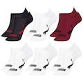 Kit Meias Sapatilha Invisível Puma Esportiva - 6 Pares - Masculina BRANCO/VERMELHO