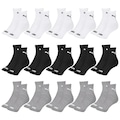 Kit Meia Cano Médio Puma Esportiva - 15 Pares - Feminino CINZA/BRANCO