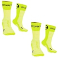 Kit de Meias Cano Médio Ert Esportiva com 2 Pares - Adulto AMARELO FLUOR