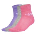 Kit Meias Cano Médio adidas Linear - 5 Pares - Infantil ROSA
