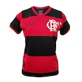 Camisa Flamengo Baby Look Retrô Zico Libertadores 1981 Braziline - Feminina VERMELHO/PRETO