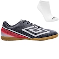 Kit Chuteira Futsal Umbro Force + Meia - Adulto PRETO/BRANCO