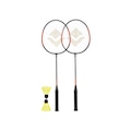 Kit Badminton Vollo Completo com 2 Raquetes e 2 Petecas PRETO/LARANJA