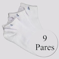 Kit Meias Lupo Walk Cano Curto - 9 Pares - Adulto BRANCO