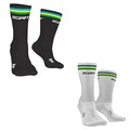 Kit Meia Ciclismo Corrida Esportiva Cano Médio Ert Brasil PRETO/BRANCO