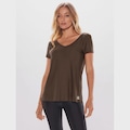 Camiseta Bodyforsure Decote Essentials - Feminina MARROM CLA/VINHO