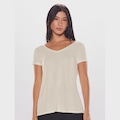 Camiseta Bodyforsure Decote Essentials - Feminina BEGE/PRETO