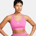 Top Fitness com Bojo Nike Média Sustentação Swoosh Sport PRETO/VERMELHO