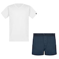 Pijama Puma Camiseta + Samba Canção - Masculino BRANCO/AZUL ESC