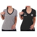 Kit Camisa do Ceará Concentração 2018 Topper - 2 Unidades - Feminina CINZA/PRETO