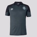 Camisa Polo do Grêmio 2023 Umbro Viagem - Masculina CINZA