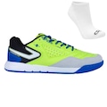 Kit Chuteira Futsal Topper Dominator Pro V + Meia - Adulto VERDE/AZUL