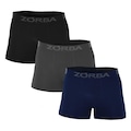 Kit 3 Cuecas Zorba Boxer Extreme Sport sem Costura Microfibra - Adulto CINZA MESCLA