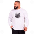 Camiseta Santos Oficial Classic Manga Longa Plus Size Surf Center Masculina BRANCO