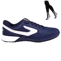 Chuteira Futsal Topper Titanium X e Meião - Masculino AZUL ESC/BRANCO