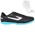 Kit Chuteira Futsal Topper Blast + Meia Sapatilha - Adulto PRETO/BRANCO
