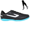 Kit Chuteira Futsal Topper Blast e Meião PRETO/BRANCO