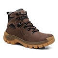 Coturno Bota Adventure Masculino Couro Califórnia Horse MARROM ESC/CINZA ESC