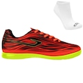 Kit Chuteira Futsal Topper Slick V + Meia - Adulto VERMELHO/PRETO