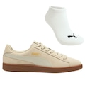 Kit Tênis Puma Smash V2 Bdp + Meia - Masculino BEGE