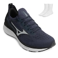TÊNIS MIZUNO COOL RIDE 2 + MEIA - MASCULINO AZUL ESCURO/PRATA