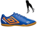 Kit Chuteira Futsal Umbro Orbit + Par de Meião - Adulto AZUL