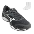 TÊNIS MIZUNO WAVE HAWK 5 + MEIA - MASCULINO PRETO/BRANCO