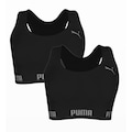 Kit de Top Fitness Puma Esportivo sem Costura - Feminino - 2 unidades PRETO