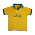 Camiseta do Brasil Polo Estrelas 10 Infantil - Liga Retro AMARELO