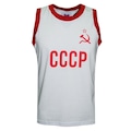 Camisa do Cccp Liga Retro Basquete 1980 - Masculina BRANCO