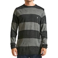 Camiseta Manga Longa Hurley Retilinea Stripes - Masculina PRETO