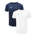 Camiseta Topper Classic New - 2 Unidades - Masculina BRANCO/AZUL ESC