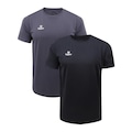 Camiseta Topper Classic New - 2 Unidades - Masculina PRETO/CINZA