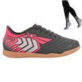 Kit Chuteira Futsal Penalty Matis Y-3 - Adulto e Meião PRETO/ROSA