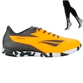 Kit Chuteira Futsal Penalty Furia Y-3 e Meião - Adulto LARANJA/PRETO