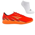 Kit Chuteira Futsal Penalty Lider Y-5 e Meia - Adulto VERMELHO/LARANJA