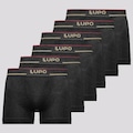Kit Cueca Boxer Lupo Microfibra sem Costura II - 6 Unidades - Masculino PRETO