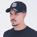 Boné Aba Curva Supercap do Santos Americano - Snapback - Adulto PRETO