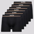 Kit Cueca Boxer Lupo Microfibra Seamless - 6 Unidades - Masculina PRETO