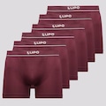 Cueca Boxer Lupo Microfibra sem Costura - 6 Unidades - Adulto VERMELHO