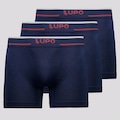 Kit 3 Cuecas Boxer Lupo Microfibra sem Costura - Adulto AZUL ESCURO