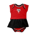 Body Vestido do São Paulo Torcida Baby Oficial - Infantil VERMELHO/PRETO