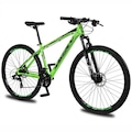 Bicicleta Aro 29 Krw Alumínio Freio Hidráulico Suspensão com Trava Ombro Kr3 - 24 Velocidades Marchas VERDE/PRETO