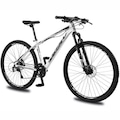 Bicicleta aro 29 Krw alumínio 24 Vel Shimano altus Freio Hidráulico Suspensão com Trava de ombro Kr11 - Adulto BRANCO/PRETO